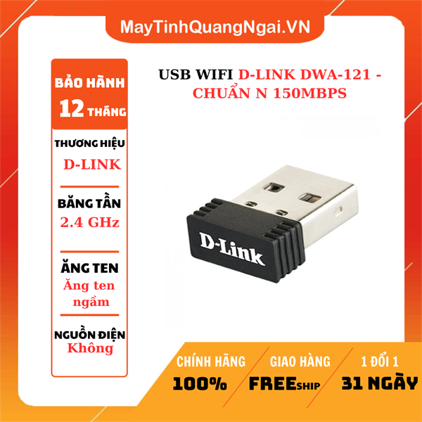 USB WIFI D-LINK DWA-121 - CHUẨN N 150MBPS