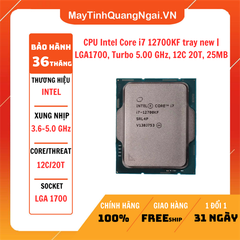 CPU Intel Core i7 12700KF tray new | LGA1700, Turbo 5.00 GHz, 12C 20T, 25MB