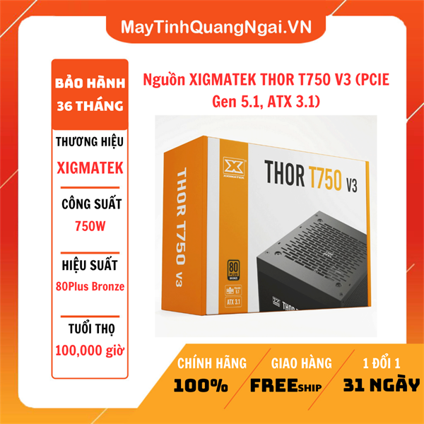 Nguồn XIGMATEK THOR T750 V3 (PCIE Gen 5.1, ATX 3.1)