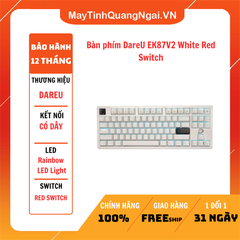 Bàn phím DareU EK87V2 White Red Switch