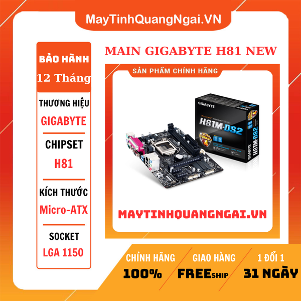 MAIN GIGABYTE H81-DS2 NEW Ful VAT