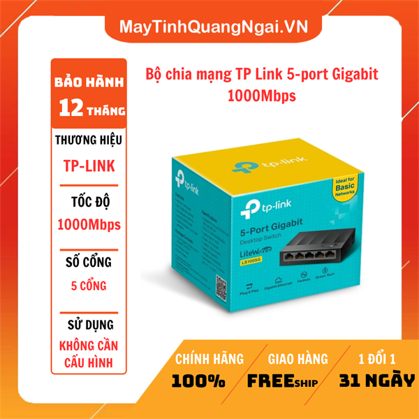 Bộ chia mạng TP Link 5-port Gigabit 1000Mbps