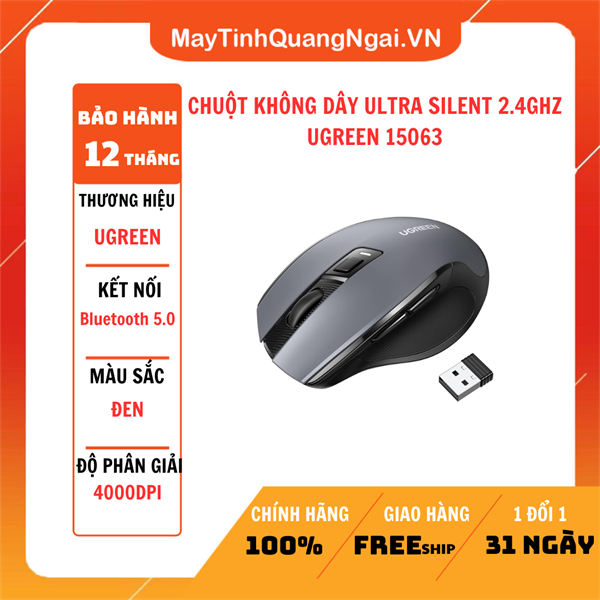 CHUỘT KHÔNG DÂY ULTRA SILENT 2.4GHZ UGREEN 15063