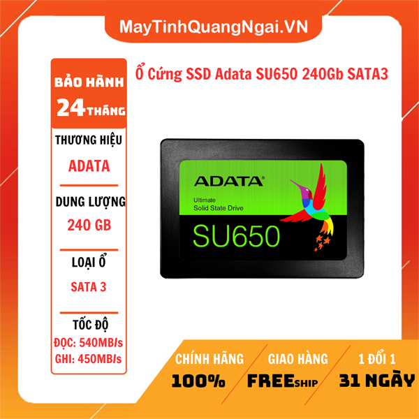 Ổ Cứng SSD Adata SU650 240Gb SATA3 2nd