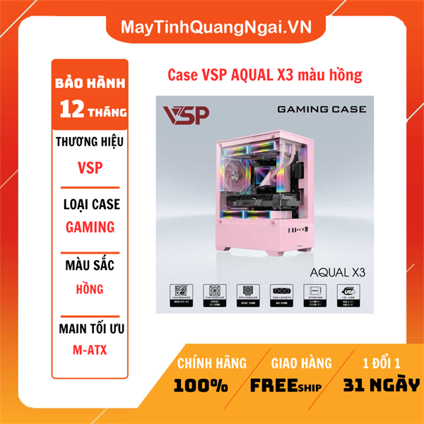 Case VSP AQUAL X3 màu hồng