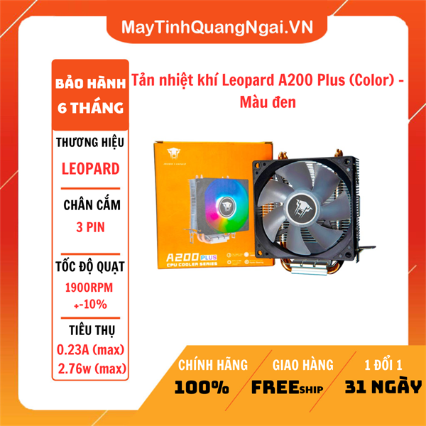 Tản nhiệt khí Leopard A200 Plus (Color) - Màu đen