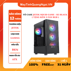 VỎ CASE JETEK SQUID GAME - R3 BLACK ( TẶNG KÈM 3 FAN RGB )