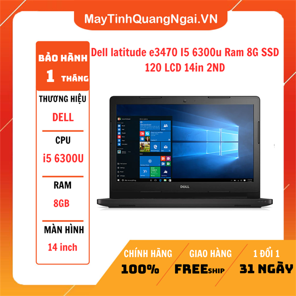 Dell latitude e3470 I5 6300u Ram 8G SSD 120 LCD 14in 2ND