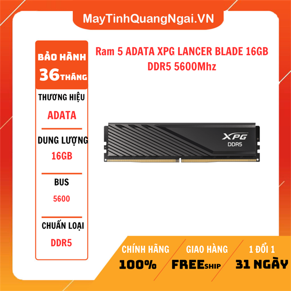 Ram 5 ADATA XPG LANCER BLADE 16GB DDR5 5600Mhz