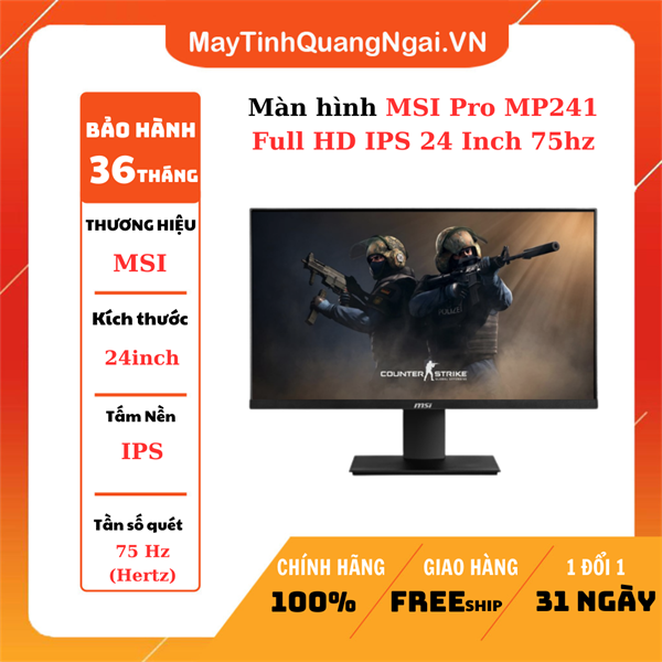 MÀN HÌNH LCD 24 inch MSI Pro MP241 Full HD IPS 24 Inch 75hz