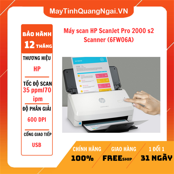 Máy scan HP ScanJet Pro 2000 s2 Scanner (6FW06A)