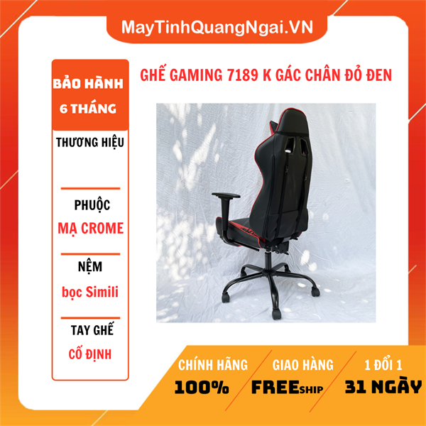 GHẾ GAMING 7189 K GÁC CHÂN ĐỎ ĐEN