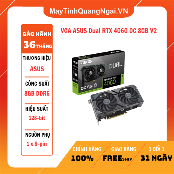 VGA ASUS Dual RTX 4060 OC 8GB V2