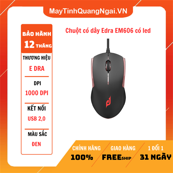 Chuột có dây Edra EM606 có led