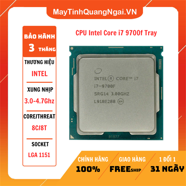 CPU Intel Core i7 9700f Tray