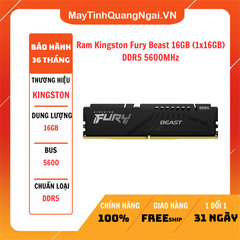 Ram Kingston Fury Beast 16GB (1x16GB) DDR5 5600MHz