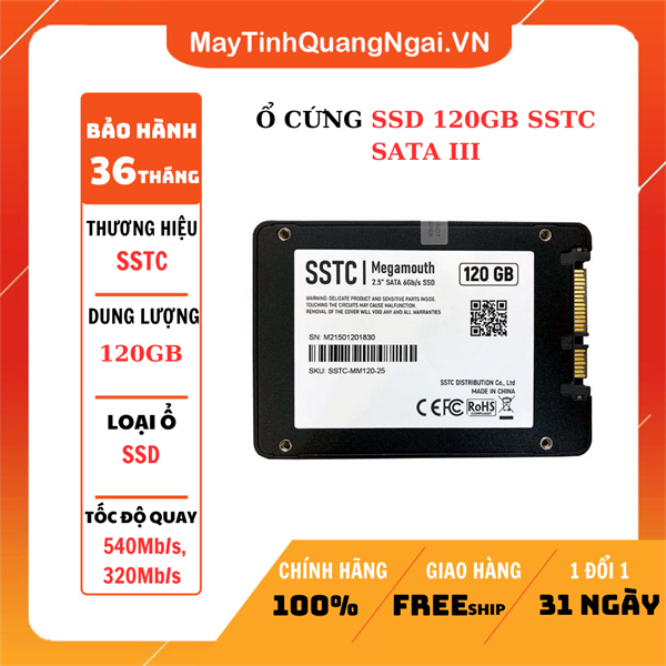 Ổ CỨNG SSD 120GB SSTC SATA III