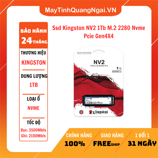 Ssd Kingston NV2 1Tb M.2 2280 Nvme Pcie Gen4X4