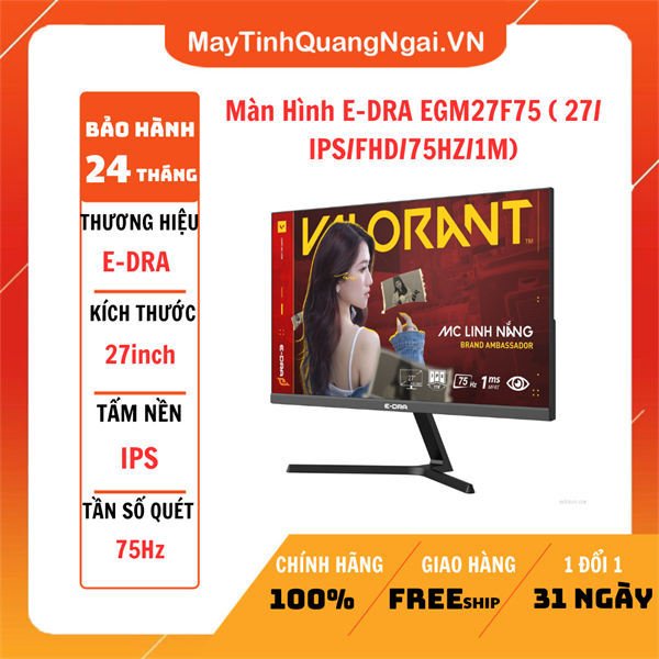 MÀN HÌNH LCD 27 inch E-DRA EGM27F75 ( 27/ IPS/FHD/75HZ/1M)