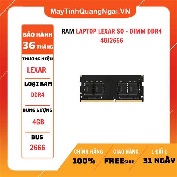 RAM LAPTOP LEXAR SO - DIMM DDR4 4G/2666