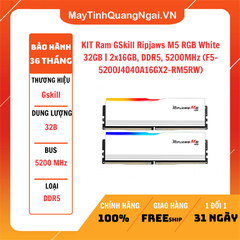 KIT Ram GSkill Ripjaws M5 RGB White 32GB | 2x16GB, DDR5, 5200MHz (F5-5200J4040A16GX2-RM5RW)