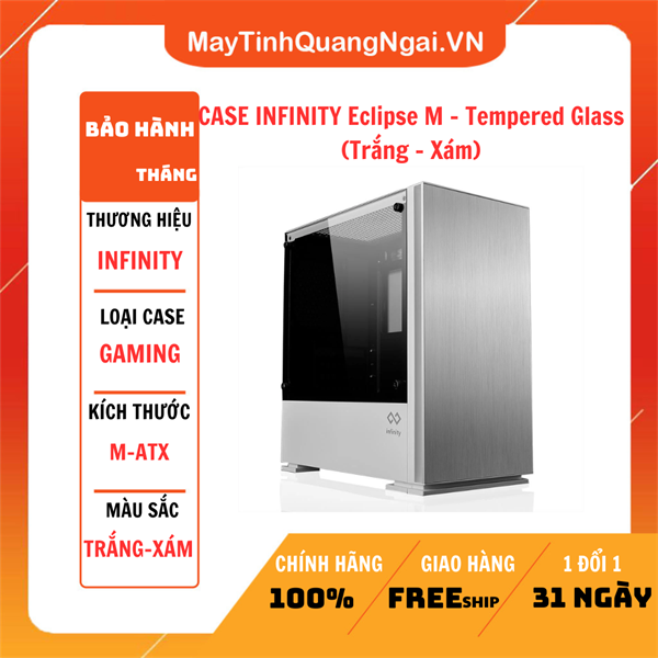 CASE INFINITY Eclipse M - Tempered Glass (Trắng - Xám)