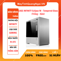 CASE INFINITY Eclipse M - Tempered Glass (Trắng - Xám)