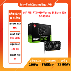 VGA MSI RTX4060 Ventus 2X Black 8Gb OC GDDR6