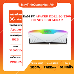 RAM PC APACER DDR4 8G 3200 OC NOX RGB AURA 2 (1 x 8GB) WHITE