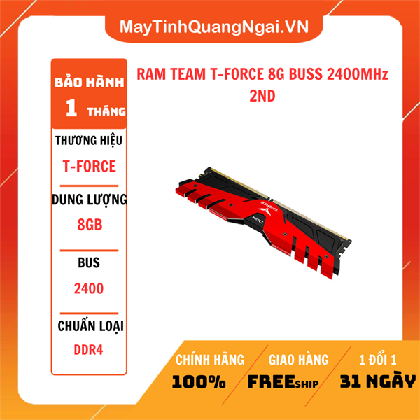 RAM TEAM T-FORCE 8G BUSS 2400MHz 2ND