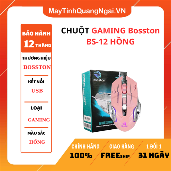 CHUỘT GAMING Bosston BS-12 HỒNG