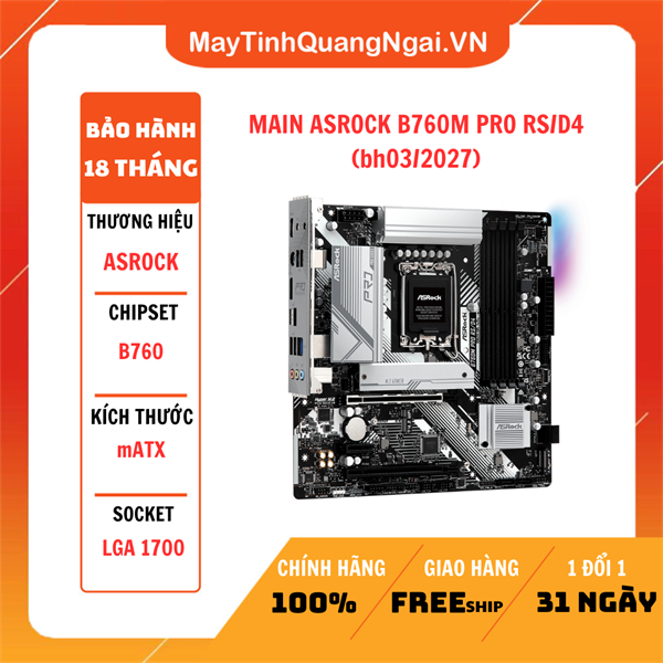 MAIN ASROCK B760M PRO RS/D4 (bh03/2027)