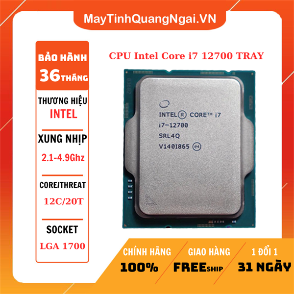 CPU Intel Core i7 12700 TRAY (2.10 Up to 4.90GHz, 25MB, 12C 20T, Socket 1700, UHD Graphics 770, 65W)