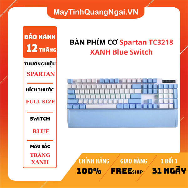 BÀN PHÍM CƠ Spartan TC3218 XANH Blue Switch