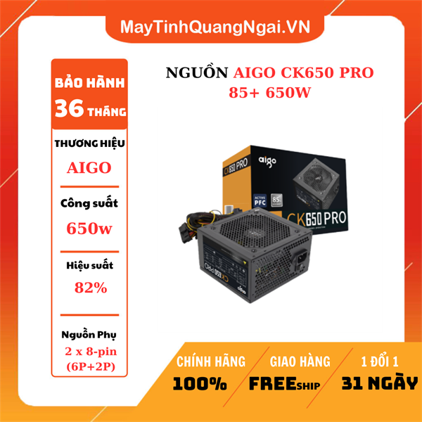 NGUỒN AIGO CK650 PRO 85+ 650W