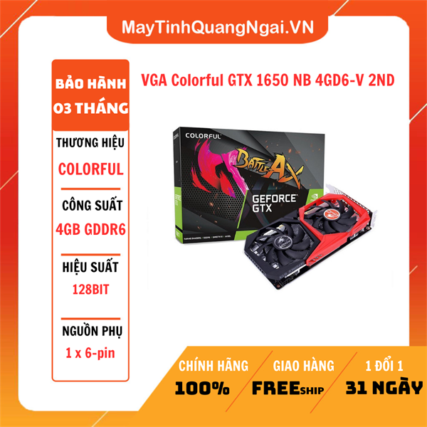 VGA Colorful GTX 1650 NB 4GD6-V 2ND