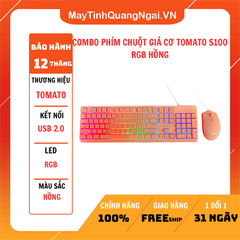 COMBO PHÍM CHUỘT GIẢ CƠ TOMATO S100 RGB HỒNG