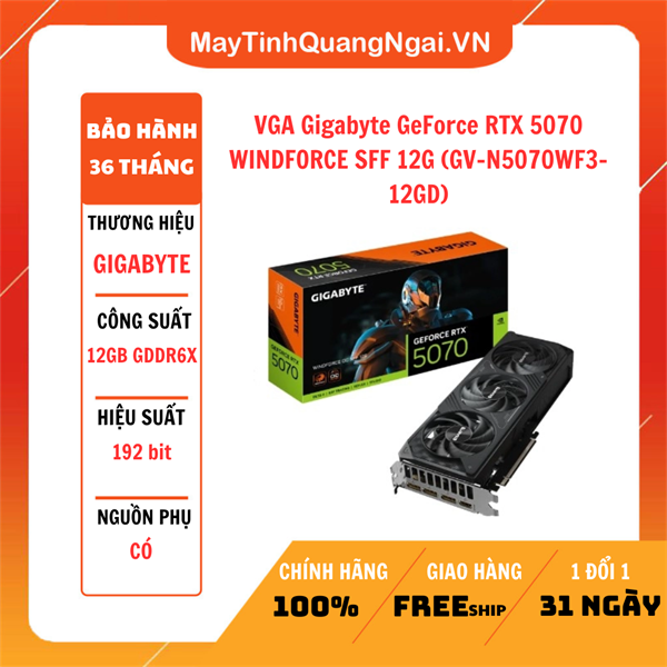 VGA Gigabyte GeForce RTX 5070 WINDFORCE SFF 12G (GV-N5070WF3-12GD)