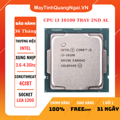 CPU INTEL CORE I3-10100 (3.6GHZ TURBO UP TO 4.3GHZ, 4 NHÂN 8 LUỒNG, 6MB CACHE, 65W) - SOCKET INTEL LGA 1200