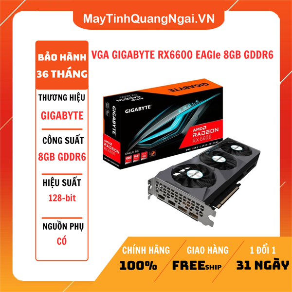 VGA GIGABYTE RX6600 EAGle 8GB GDDR6