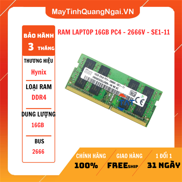 RAM LAPTOP 16GB PC4 - 2666V - SE1-11