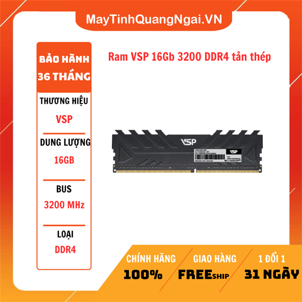 Ram VSP 16Gb 3200 DDR4 tản thép