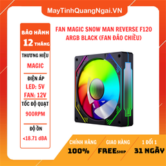 FAN MAGIC SNOW MAN REVERSE F120 ARGB BLACK (FAN ĐẢO CHIỀU)
