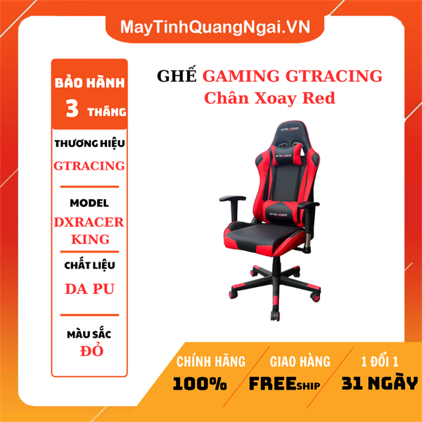 GHẾ GAMING GTRACING Chân Xoay Red