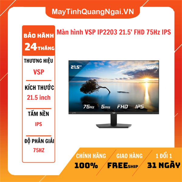 Màn hình VSP IP2203 21.5' FHD 75Hz IPS