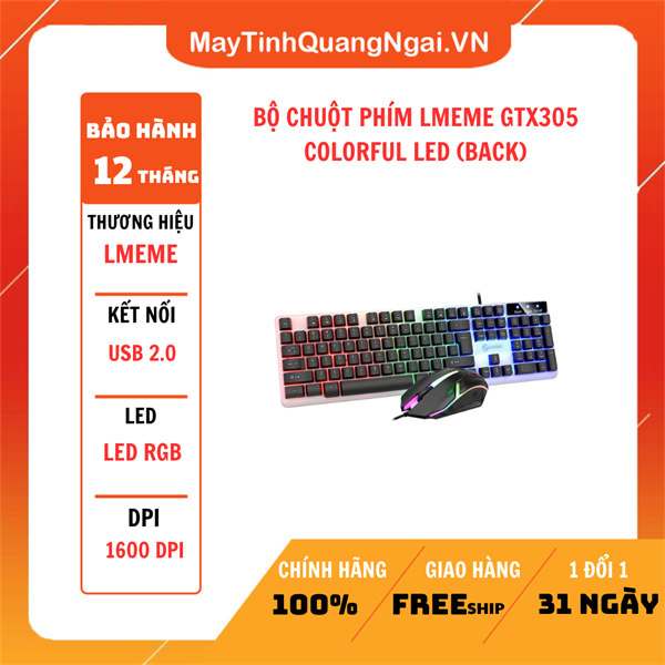 BỘ CHUỘT PHÍM LMEME GTX305 COLORFUL LED (BACK)