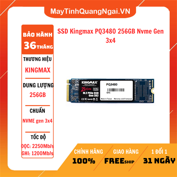 SSD Kingmax PQ3480 256GB Nvme Gen 3x4