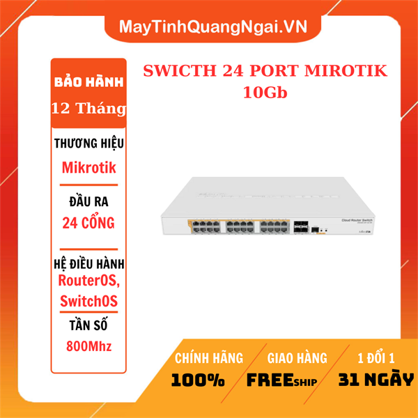 SWICTH 24 PORT MIROTIK 10Gb