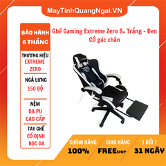 Ghế Gaming Extreme Zero S+ Trắng - Đen CÓ gác chân