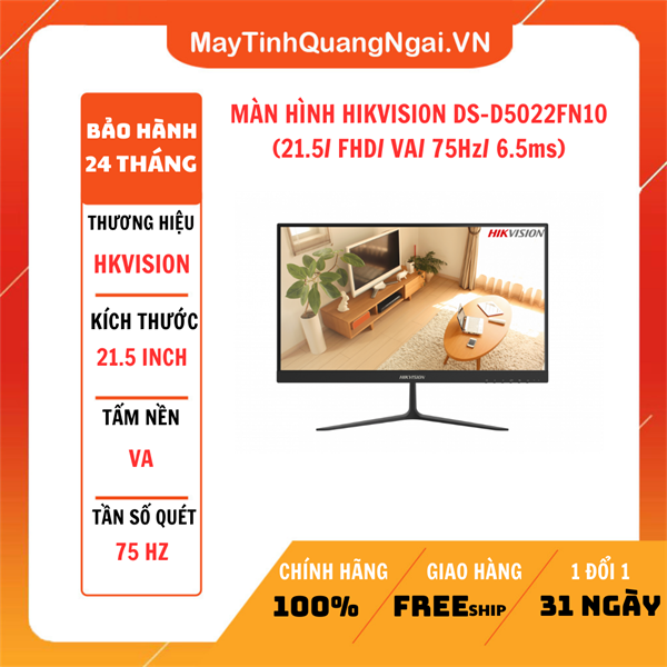 MÀN HÌNH HIKVISION DS-D5022FN10 (21.5/ FHD/ VA/ 75Hz/ 6.5ms)